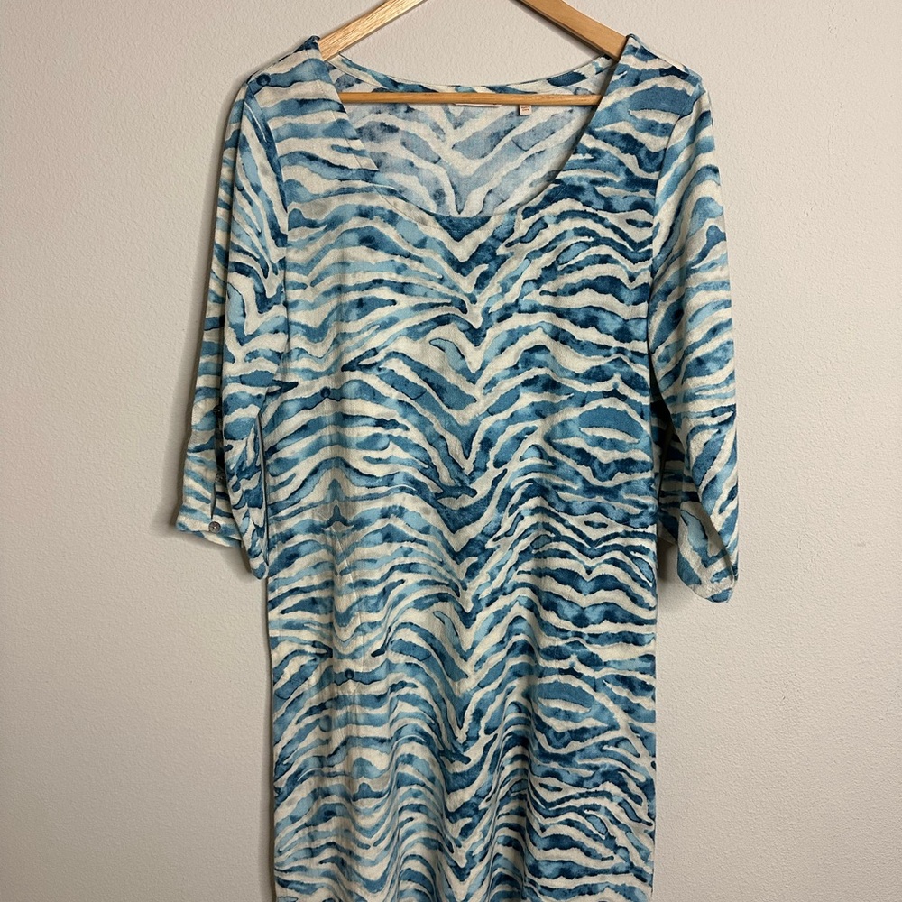 Soft Surroundings Blue and White Dress - Picture 4 of 4